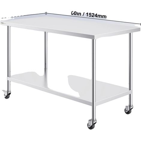 Table de travail, acier inoxydable, hauteur réglable, 30 x 60inch (1/2)
