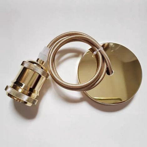 Support De Lampe E27 - Câble De Suspension 1 M - Base Métallique À Vis - Pour Décoration Intérieure - 1 Pièce (1/5)
