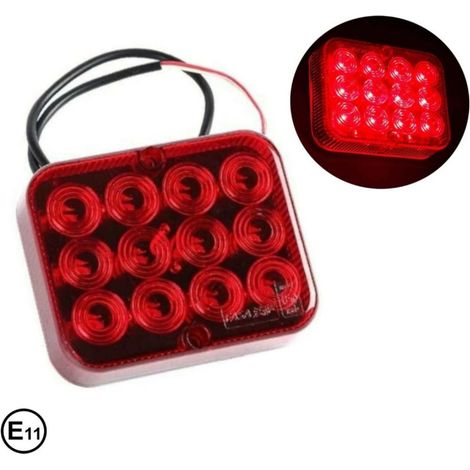 1 Stück LED-Zusatz-Rückleuchte für Nebelschluss- und Bremslicht, rot, 12V, E11