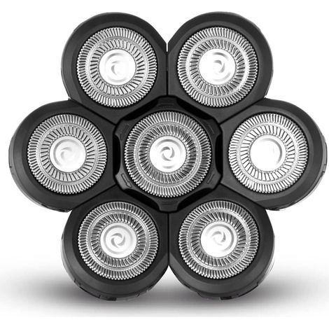 Tête Rasoir têtes, Rasoir électrique Flottant Barbe 7 Têtes pour Homme avec un Rasage Propre, Universel Double Anneau Lame Rasage Remplacement Durable Rapide pour Rasoir électrique 5 6 7 (1/5)