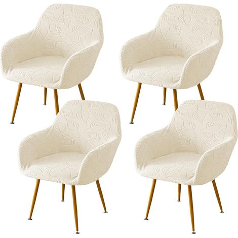 Housse de Fauteuil Relax Extensible, Couverture de Chaise beige 4pcs (1/5)