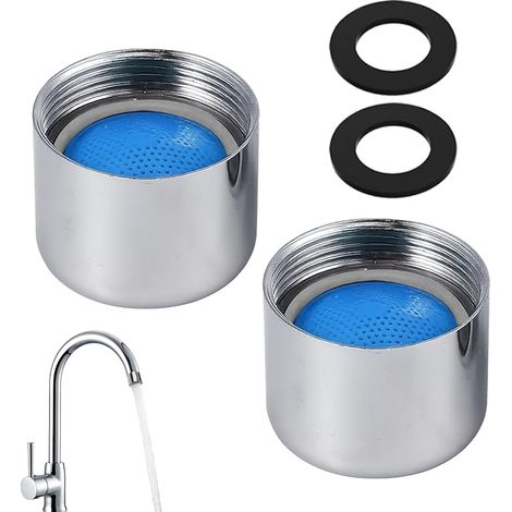 2 Pièces Brise Jet Robinet Cuisine, Mousseur Robinets M22 Economiseur D'eau pour Salle de Bain, Filtre Robinets Anti Calcaire pour Robinet Lavabo Salle de Bain et Cuisine (22 mm) (1/5)