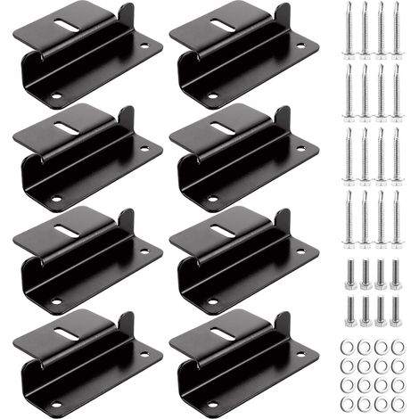 Lot de 16 supports de panneau solaire avec écrous/vis, support de montage pour camping-car, bateau, caravane, support Z (noir) (1/5)