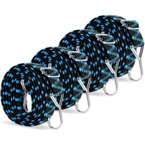 Lot de 4 Sangles élastiques,2m,Réglable 1-2m,Largeur 30mm,Capacité 800kg,Vélo,Remorque,Bâche (1/5)