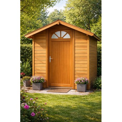 Porta di servizio in legno con vetrina Pixos, H.215xL.90, lato tavolo, a destra, maniglia, cilindro Gd Menuserie