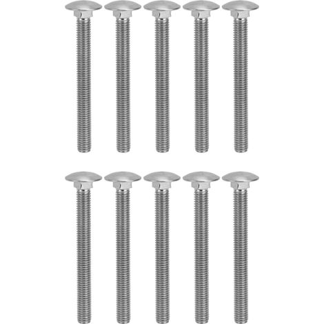 Vis de carrosserie DIN603 M8x80, lot de 30 boulons en inox A2, filetage gros pas, tête ronde carrée, visserie résistante pour fixation solide. (1/5)