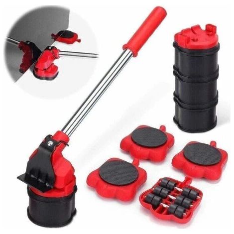 Lève-meubles robuste, kit d'outils pour déplacer facilement les meubles de toutes tailles, lève-meubles avec 4 patins de levage et (1/5)