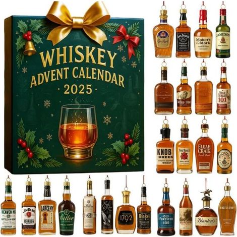 Calendrier de l'Avent bière et whisky – 24 breloques en résine – Boîte surprise de Noël – Pour amateurs de bières artisanales (1/3)