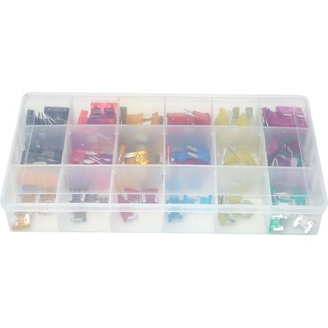 Kit de 165 fusibles à lames en boîtier aluminium, format petit/moyen pour automobile (1/5)