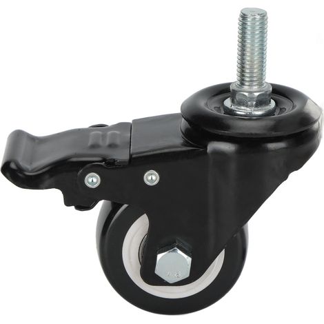 Roue pivotante robuste 2,5 pouces avec frein M12 pour charges lourdes usage intensif (1/5)
