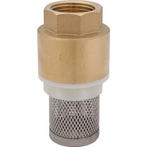JS FUSSVENTIL, SYSTEM YORK, M.FEDER UND NIRO-SAUGKORB, 3/4", MESSING