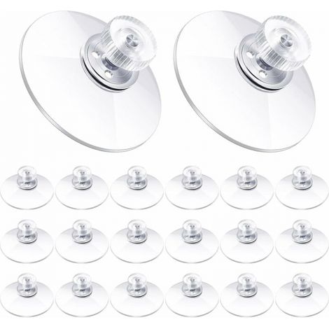 (20Pcs) 40mm Plastic Suction Cups Clear PVC Suction Cup Strong Adhesive Suction Holder with Screw Nut for Car Shade Cloth Glass Door Window Bathroom (1/5)