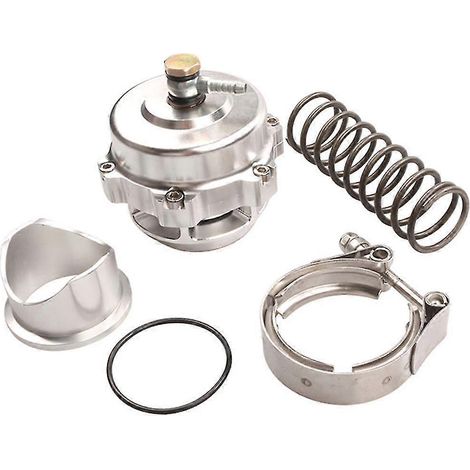 Universal-Entlüftungsventil hgTkbov001B50 für JDM 50 mm V mit geschweißtem Aluminiumflansch, Turbinen-Überdruckventil, Silber (1/5)