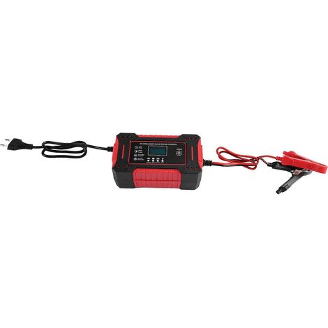 Chargeur de batterie de voiture, chargeur intelligent de maintien de charge 12 V 6 A pour batteries au plomb-acide de voiture, moto, tondeuse à gazon et bateau (prise UE). (1/5)
