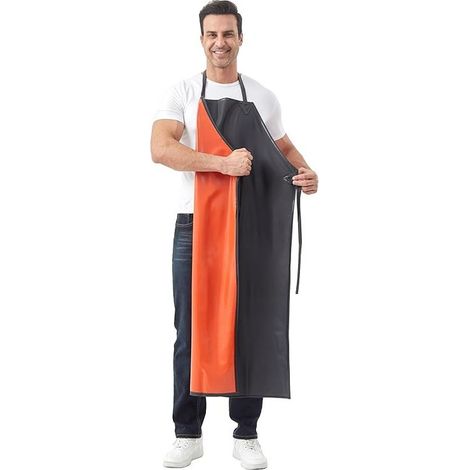 Tablier Tablier de chef imperméable en PU léger et souple Sangles réglables Tablier de boucher de restaurant de toilettage pour animaux 12090 (1/5)