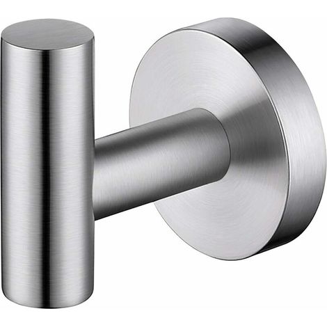Towel Hook Adhesive Robe Hook Drill-co.ukee Heavy Duty Coat Hook Wall Mount for Bathroom Kitchen Garage SUS 304 Stainless Steel Brushed Finish。silver (1/5)