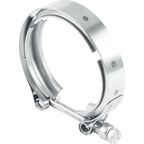 Lot de 1 collier d'échappement à bride en V en acier inoxydable 304 pour turbo, destiné aux tuyaux d'échappement de 2,5 pouces (63,5 mm) (lot 1 sans bride) (1/5)