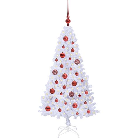Sapin de Noël artificiel Blanc 120 cm PVC et Acier (1/5)