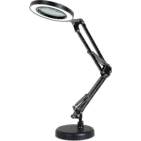 Lámpara de escritorio con lupa, 64 LED, aumento de 8x y 10 niveles de brillo ajustables - yuyu