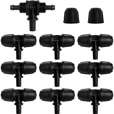 10pcs 4/7mm to 6mm Drip Irrigation Fittings 3-Way Irrigation Hose Connector Barbed Tee Pipe Connector for Garden Lawn (1/5)