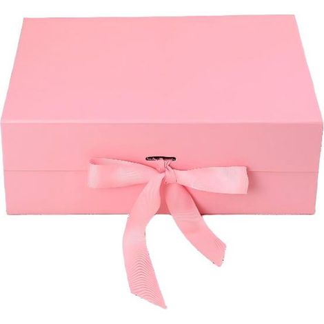 Beauvie-Coffret cadeau avec couvercle – 22 x 16 x 8,8 cm – Pliable – Design élégant – Fermeture magnétique et ruban – Idéal pour les mariages, anniversaires, la Saint-Valentin et Noël – Rose (1/5)