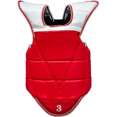 Verstellbarer Taekwondo-Brustschutz mit doppelseitiger Farbgebung für Training und Wettkampf Rot S[110-140] (1/5)