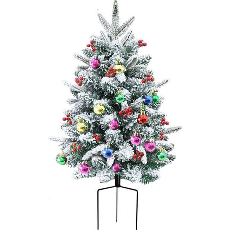 Sapin De Noël Artificiel - Arbre Miniature Enneigé De 75 Cm - Accessoire (1/5)