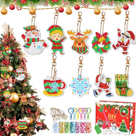 Weihnachtsauto-Girlande 2024, Anhänger aus flachem, lustigem Acryl, verschiedene Hängeornamente für Weihnachtsbaum, Autoinnenraum, Zuhause, Party, Weihnachtsgeschenk (1/5)
