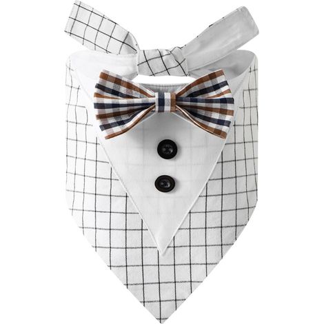 1 bandana pour chien, smoking élégant avec nœud papillon, coton doux, taille L, pour mariage ou occasion spéciale (1/5)