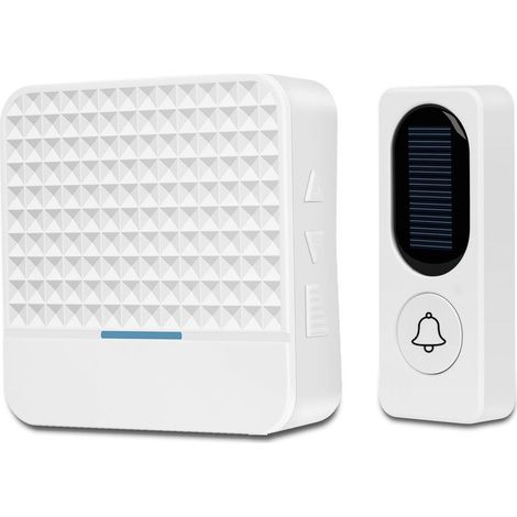 Waterproof Solar Wireless Doorbell Alarm System, 300 Meters Range, 52 Rings with LED Light (1/5)