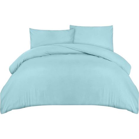 Juego de ropa de cama de 220 x 240 cm con funda nórdica y 2 fundas de almohada de 50 x 75 cm (azul spa) - Juego de ropa de cama de 220 x 240 cm - Juego de funda nórdica de microfibra suave cepillada (1/5)
