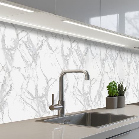 Kitchen Splashback Marble - Pure - Gray - Veins 500x80 cm