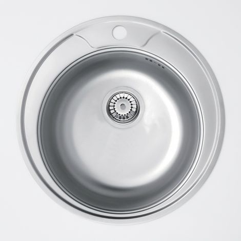 Lavello cucina tondo a incasso in acciaio inox con 1 vasca ⌀49 cm finitura satinato - Siwi
