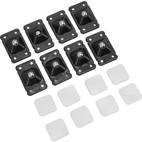 Mini roulettes adhésives pivotantes à 360° pour mini-boîtes de rangement de meubles, noires