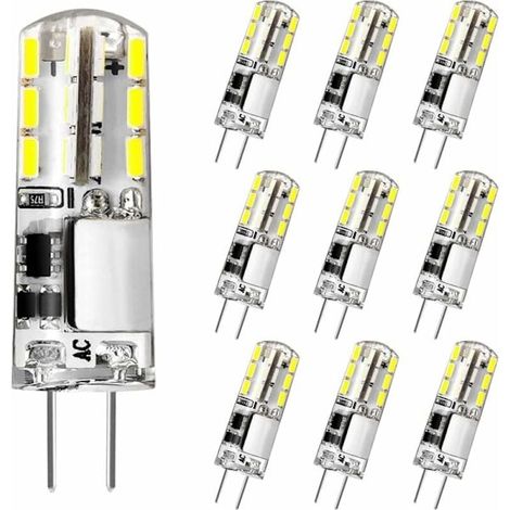 Ampoule LED G4, 12 V 2 W équivalent à une ampoule halogène de 20 W, blanc froid 6000 K, 180 lm, sans scintillement, ampoule à économie d'énergie pour hotte de cuisine, non dimmable (1/5)