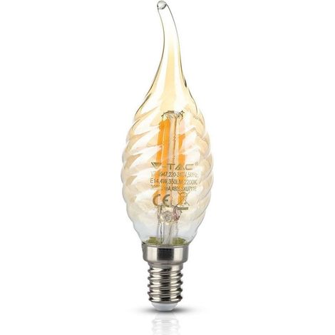 VT-1947 Ampoule LED 4W Filament E14 Bougie Flamme Spirale Ambre 2200K - 7116 (1/5)