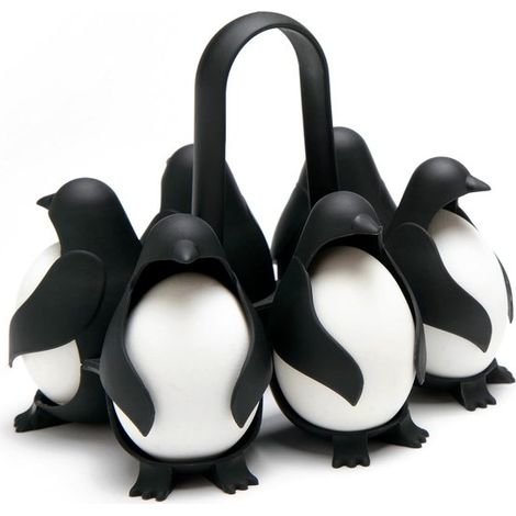 Portauova universale, cestello per cuocere le uova, divertente portauova nero, contenitore per uova in plastica (1/5)