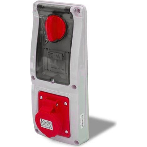 Presa interbloccata verticale con sezionatore, ad incasso, con portafusibile, 380V, 5 poli, 16A, IP54 - Rosi 16.3414R6-I (1/2)
