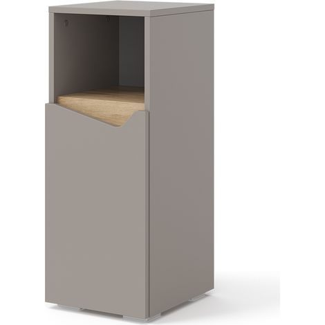 Armoire Midischrank Marelle, Grège, 30 x 74.5 cm avec porte et compartiment ouvert, Vicco (1/5)