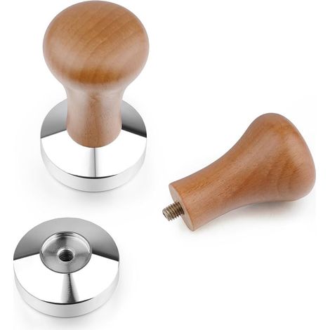 51 mm Edelstahl-Kaffeepresse, Kaffeemühle, Espressopresse, Kaffeesabotage-Werkzeug, Küchenzubehör mit Holzgriff, für Büro, Zuhause, Partys (1/5)