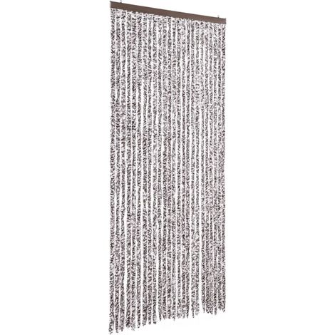 Rideau anti-mouches marron et beige 100x200 cm chenille CFW65142 (1/5)
