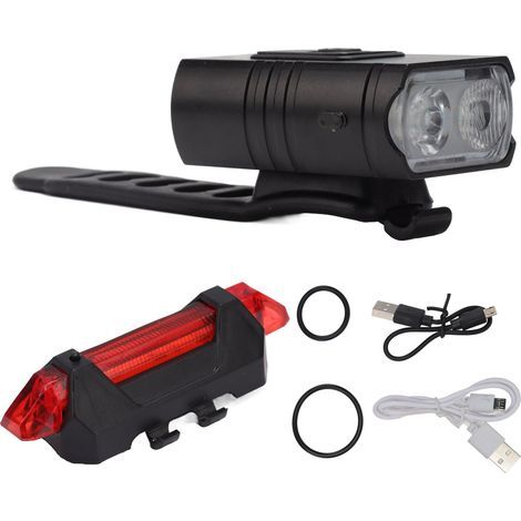 LED cycling lighting kit, front and rear lights with battery, USB charging, outdoor riding light set (1/5)