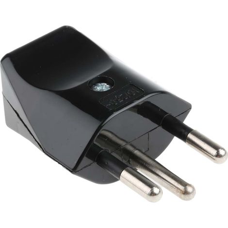 Rs Pro – Connecteur secteur mâle Suisse 250 V c.a. 10 A – Montage sur câble 2P+E – Thermoplastique noir pour connexion fiable (1/3)