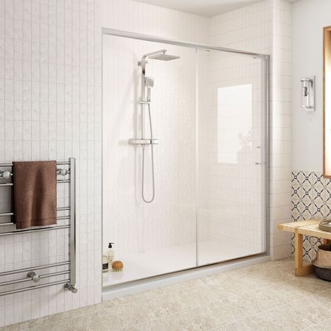 Signature Verve Easy-Fit Sliding Shower Door 1200mm Wide - 6mm Glass