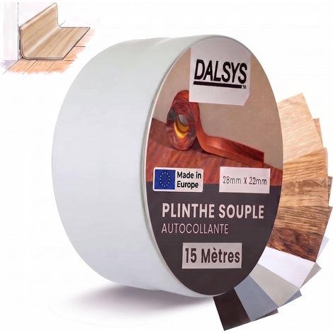 Dalsys plinthe souple autocollante plinthe adhésive, plinthe de finition pour joints dans le séjour, la cuisine, la salle de bain, en PVC synthétique - Gris 15m