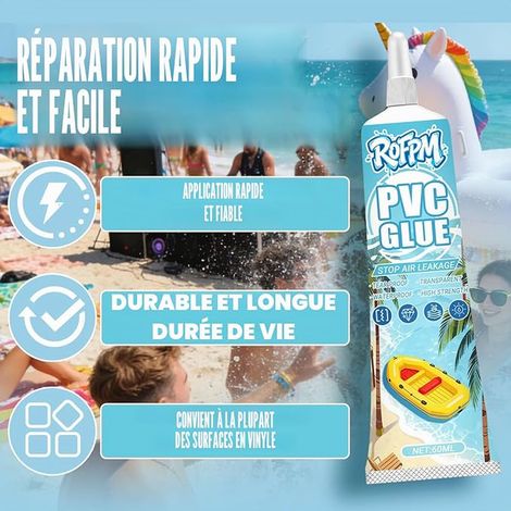 Kit de Réparation de Piscine sous-Marine avec Patchs, Transparent, Matelas Gonflable, Colle PVC, pour Bateau Gonflable, Film de Piscine, Bouée, Château Rebondissant, Jacuzzi, Kayak (1/3)