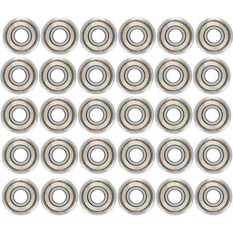 Lauwexe – Lot de 30 roulements à billes 608zz – Métal double blindage – 8mm x 22mm x 7mm – Faible bruit et haute vitesse pour roller et skateboard