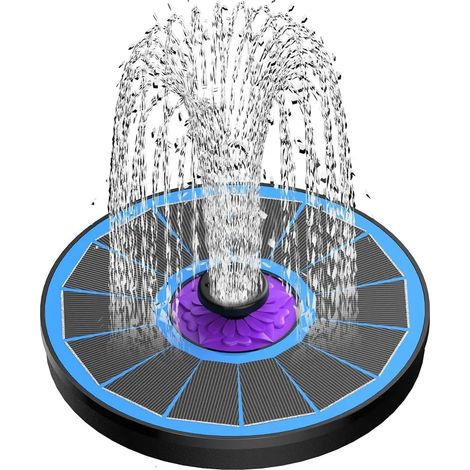 Fontaine à eau pour oiseaux de 3,5 W avec 7 buses, 4 mélangeurs et une pompe à eau convient aux jardins, aux bassins et aux piscines. (1/5)
