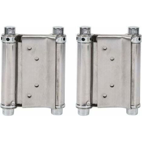 2Pcs Charnières À Ressort Double Action en Acier Inox Charnières de Porte de Saloon Gond Porte Battante, Capacité de Charge Jusqu'à 15 Kg (1/5)