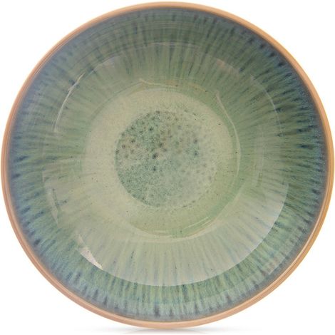 Assiette creuse en ceramique verte glaze 205 cm 900 ml